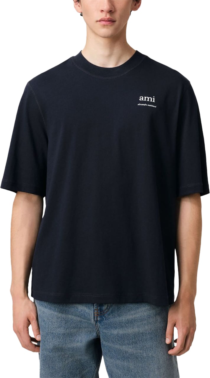 AMI Paris t shirt avec logo Blauw