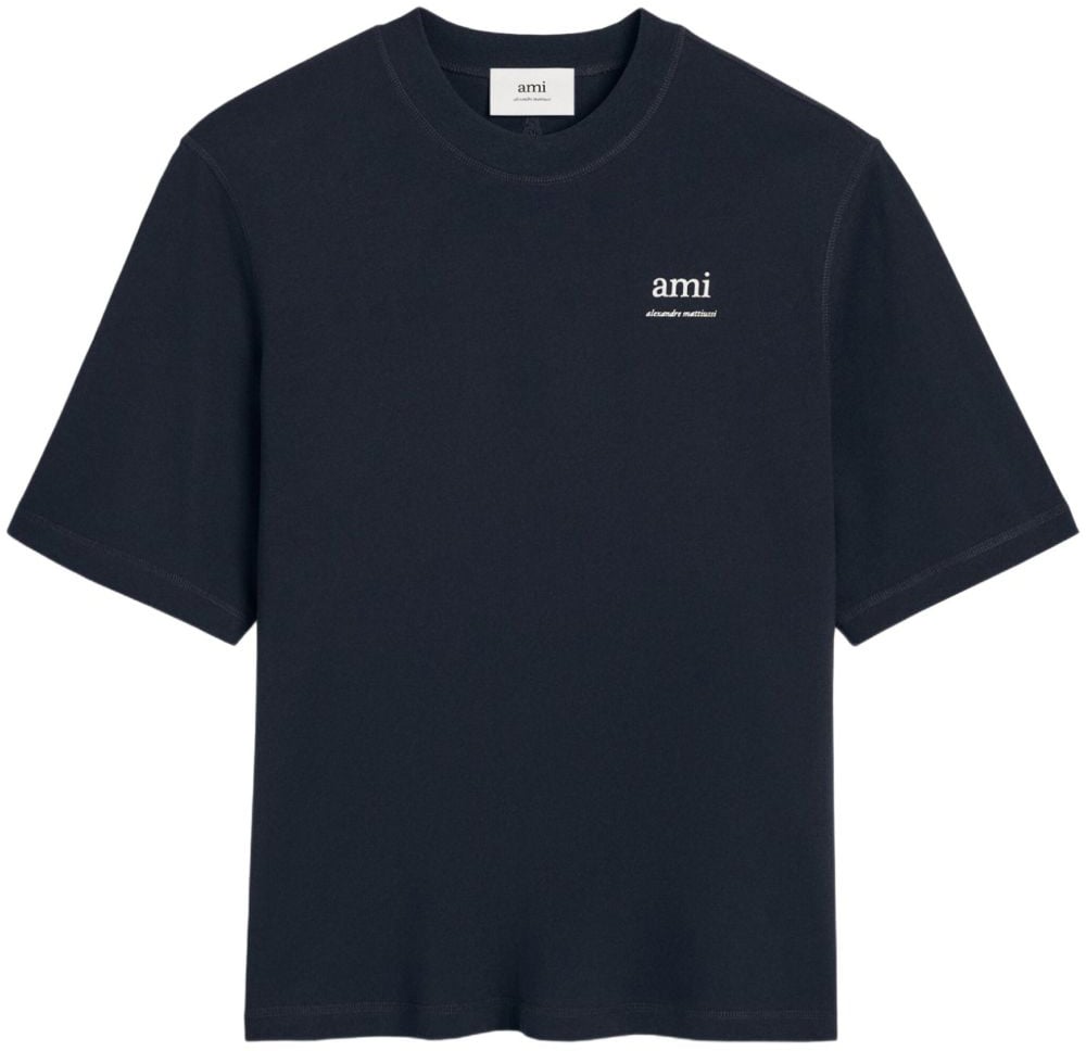 AMI Paris t shirt avec logo Blauw