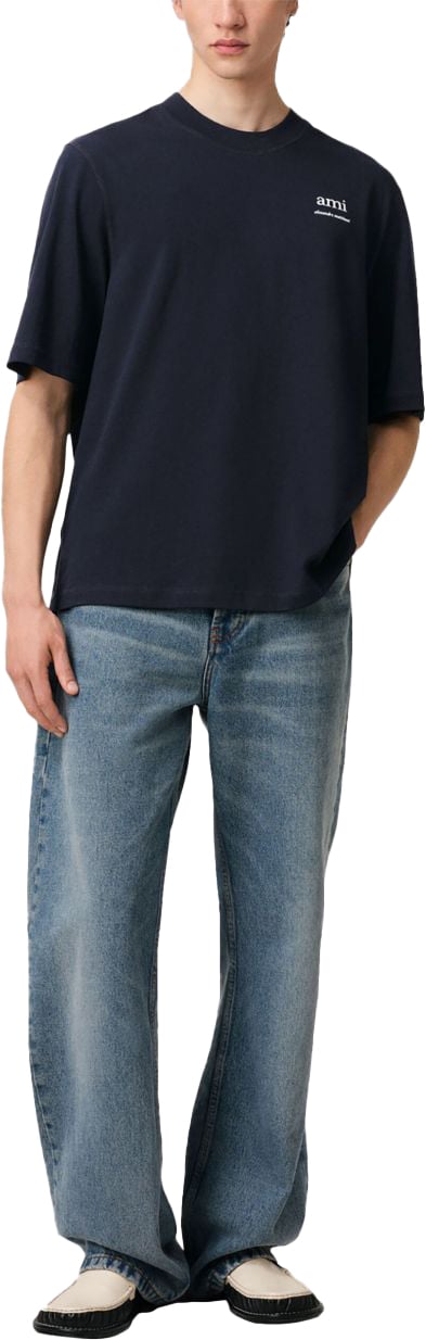 AMI Paris t shirt avec logo Blauw