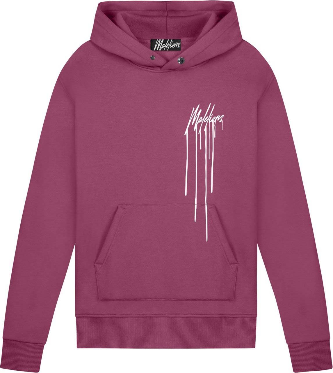 Malelions Men Dripped Hoodie - Cherry/White Rood