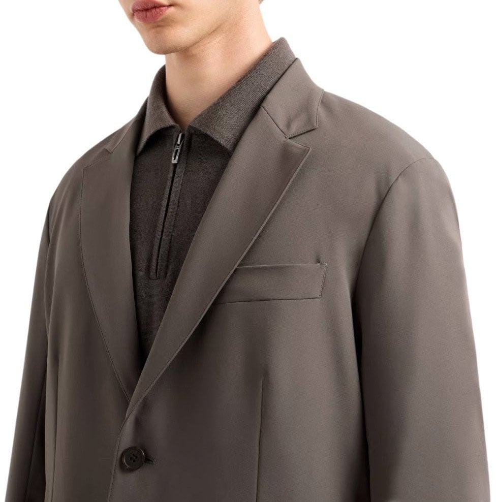 Emporio Armani EMPORIO ARMANI TRAVEL ESSENTIAL SINGLE-BREASTED JACKET Bruin