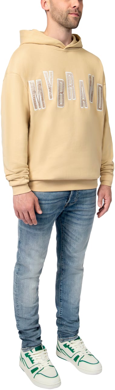 My Brand MYBRAND STRASS LETTERING HOODIE | BEIGE Beige