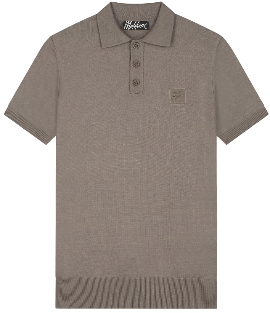 Malelions Malelions Men Knitted Patch Polo Taupe