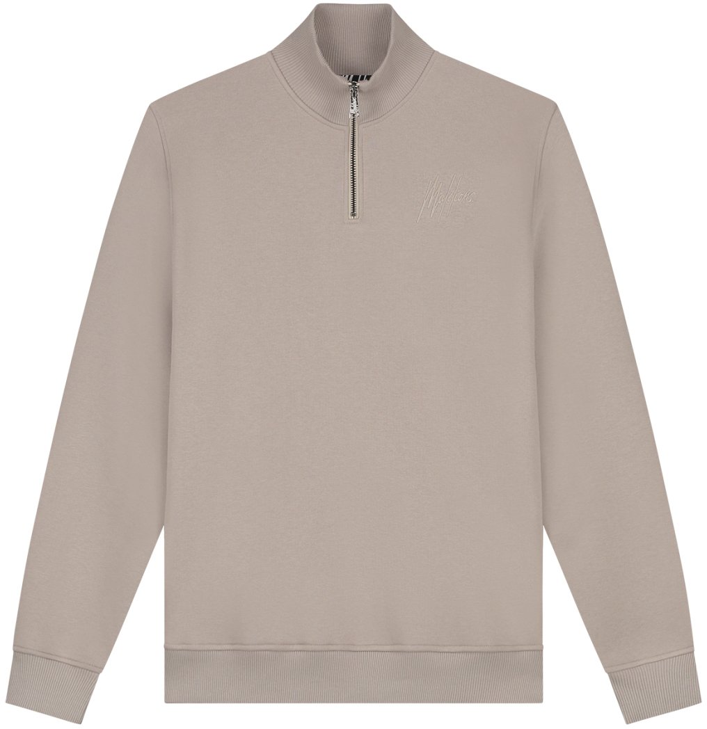 Malelions Malelions Men Turtle Half Zip Sweater Taupe
