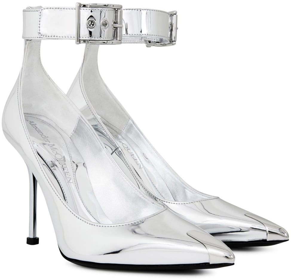 Alexander McQueen Mirror Metallic Pumps Zilver