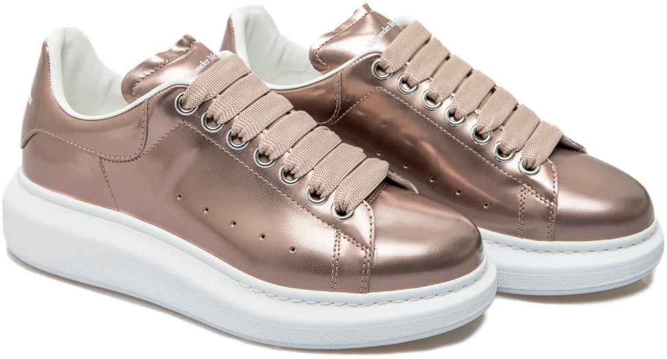 Alexander McQueen Larry Techy Oversized Lace-up Sneakers Beige