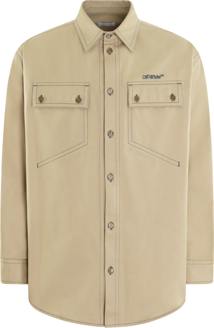 OFF-WHITE Heren Stitch Cotgab Overshirt Beige Beige