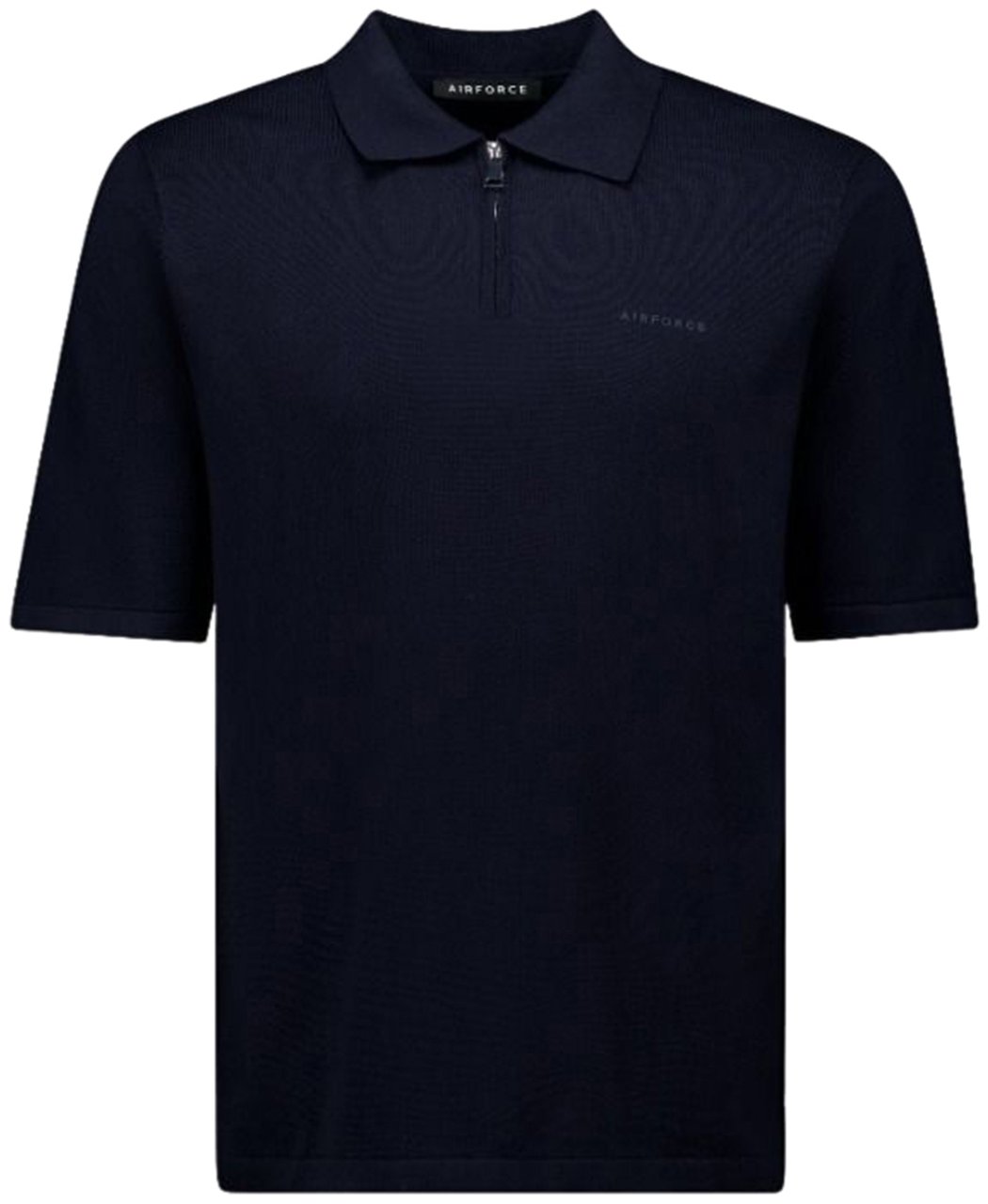 Airforce Knitted Polo Zip Blauw