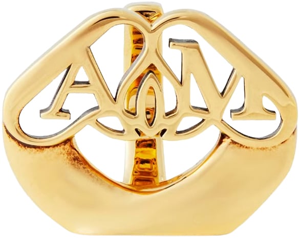 Alexander McQueen Seal Logo Ring Goud