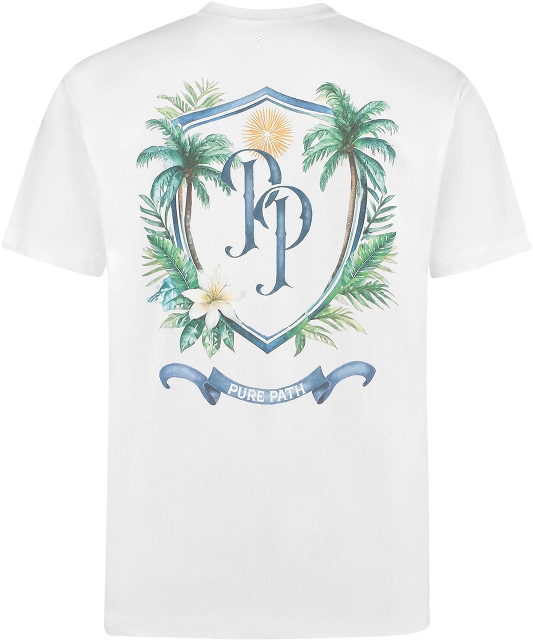 Pure Path Tropical Crest T-Shirt Wit Wit