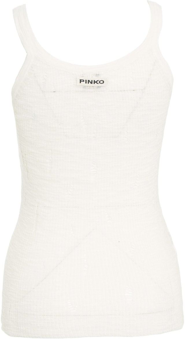 Pinko Tank top with destroyed details Wit