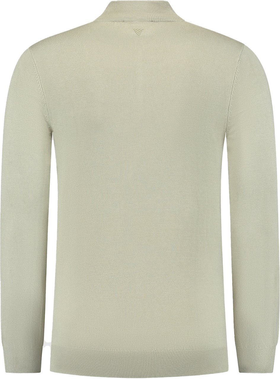 Pure Path Pure Path Essential Knitwear Halfzip LT Army Groen
