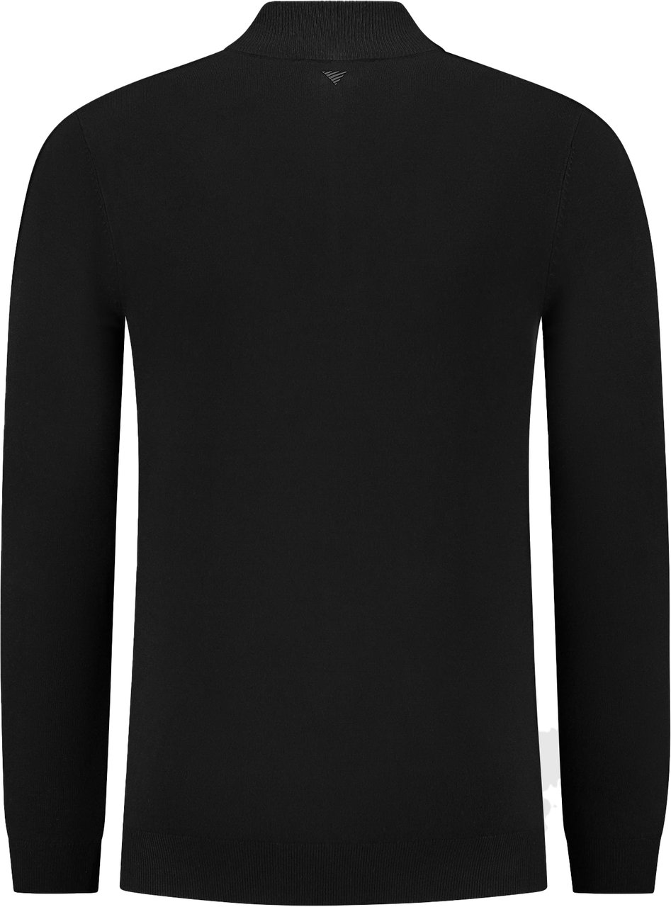 Pure Path Pure Path Essential Knitwear Half Zip Sweater Black Zwart
