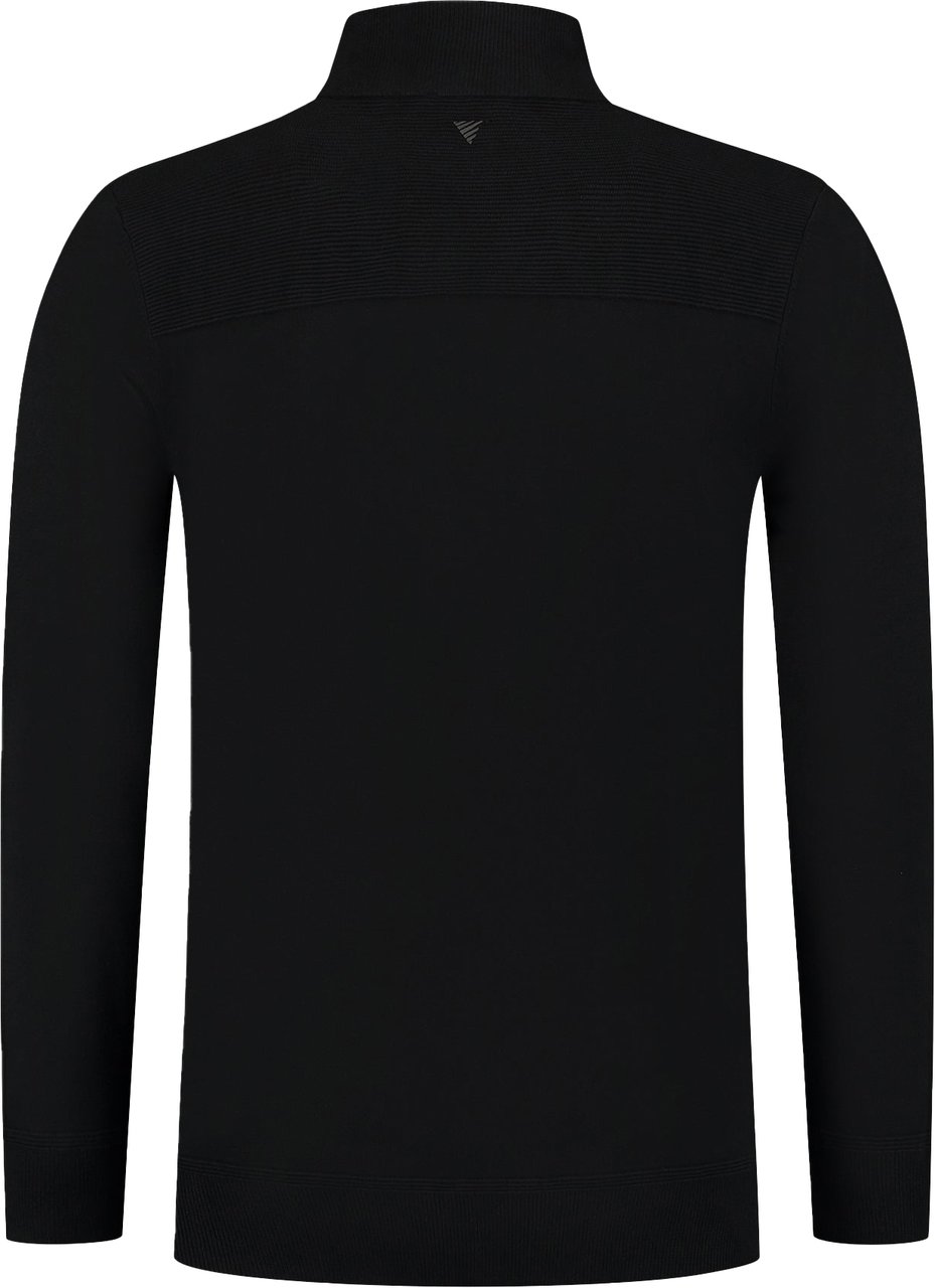 Pure Path Pure Path Ribbed Mockneck Knitwear Sweater Black Zwart
