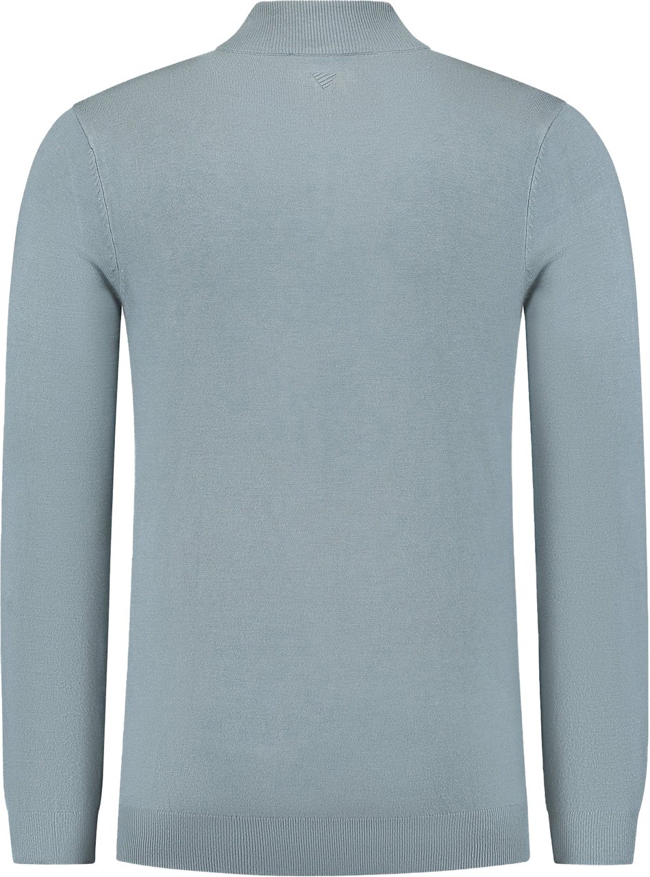 Pure Path Pure Path Essential Knitwear Halfzip Blue Grey Grijs