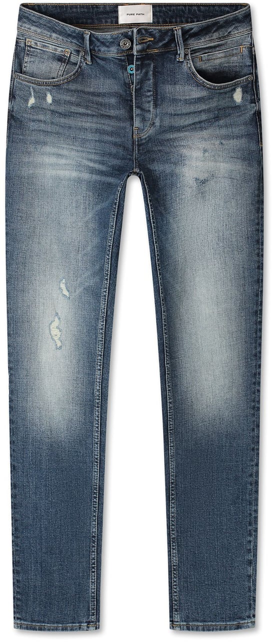 Pure Path Pure Path The Ryan Slim Fit Tapered Leg Blauw