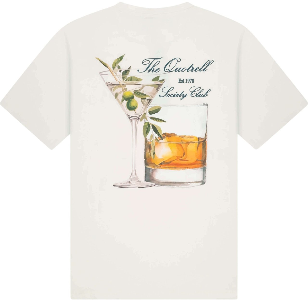 Quotrell Salud Tee | Off White/green Wit