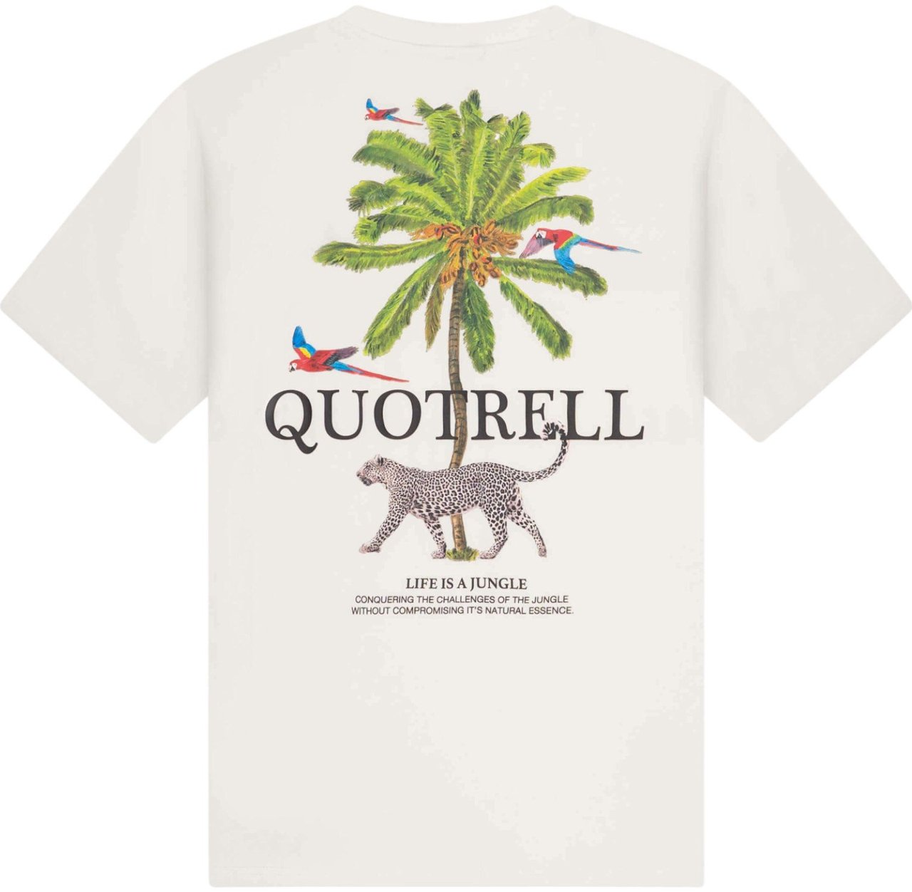 Quotrell Jungle Tee | Off White/black Wit