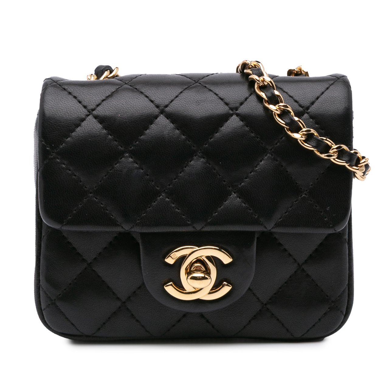 Chanel Micro Quilted Lambskin Single Flap Zwart