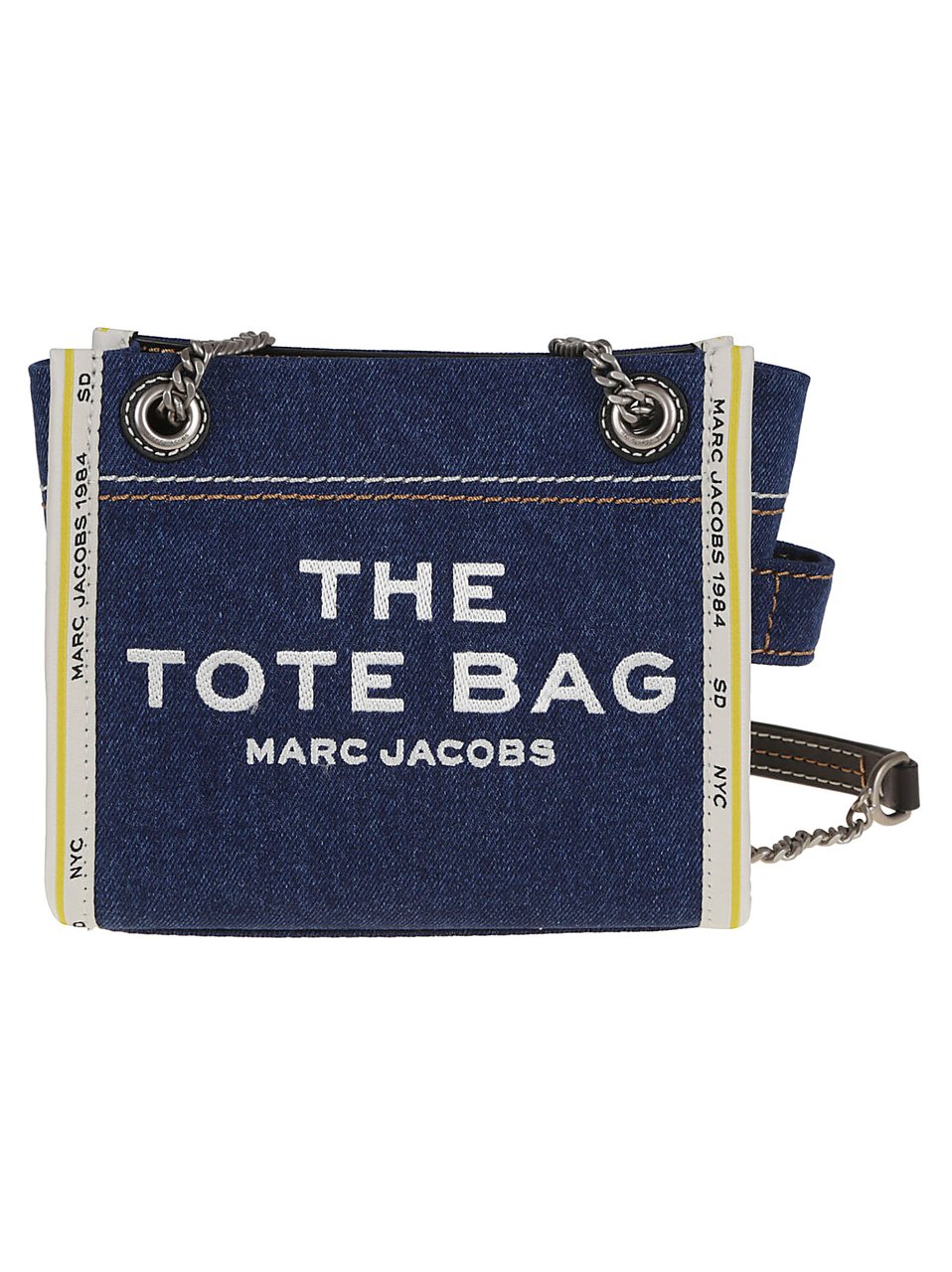 Marc Jacobs The Crossbody Tote Chain Denim Dark Wash Grijs