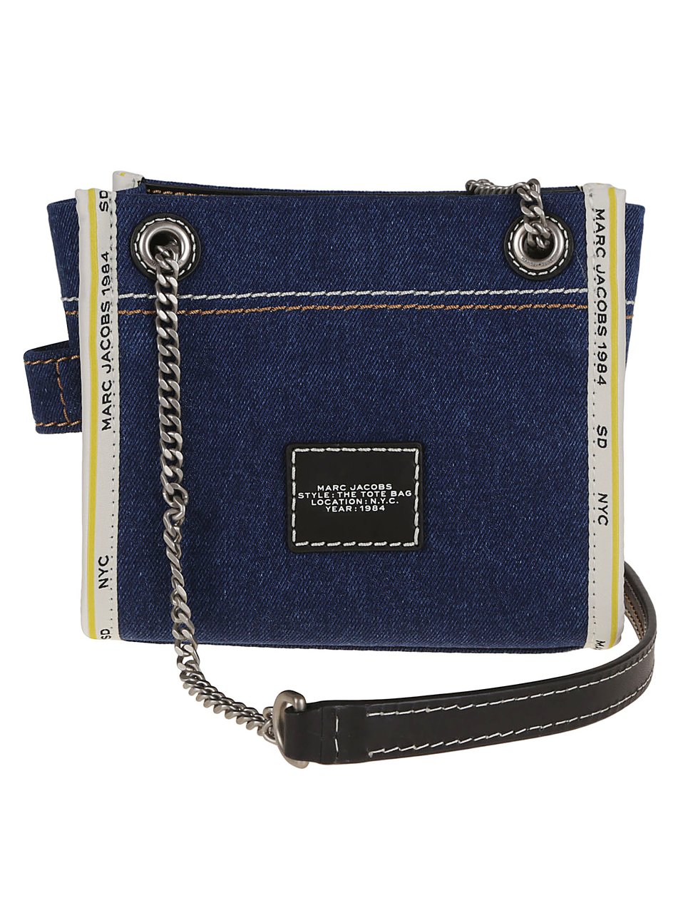 Marc Jacobs The Crossbody Tote Chain Denim Dark Wash Grijs
