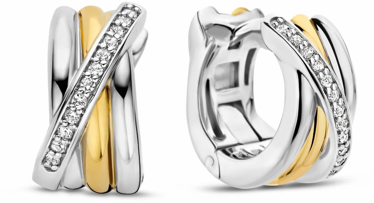 Ti Sento Ti Sento Oorbellen 7960ZY oorringen multi ringen verguld met zirkonia's Divers