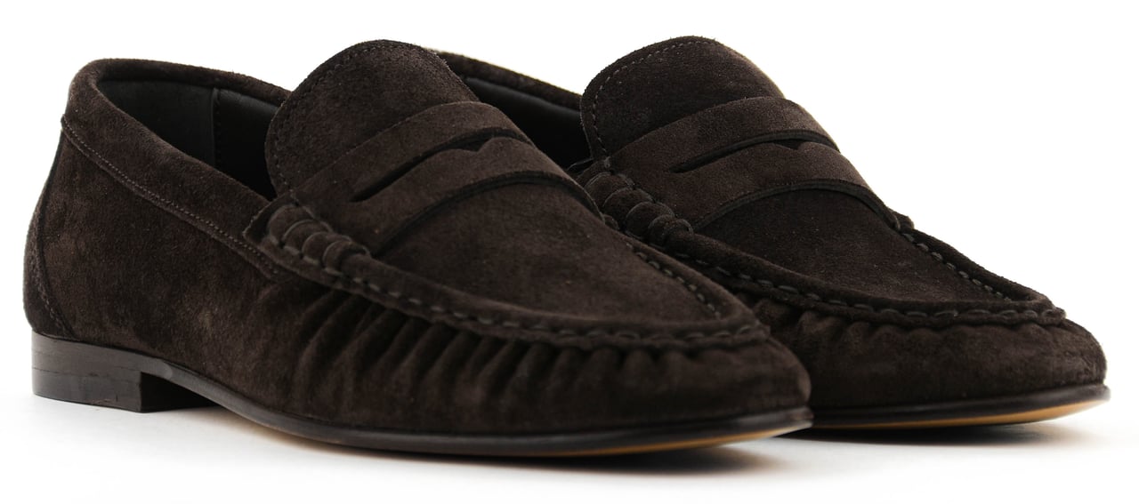 Posa Penny Loafer Wrinkle Dark Brown Bruin
