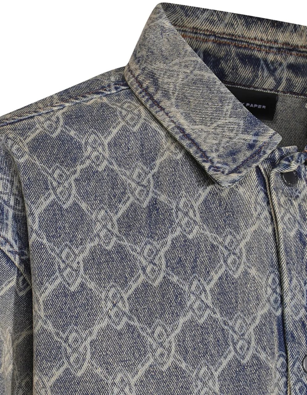 Daily Paper chemise en jean laser blue shield Blauw