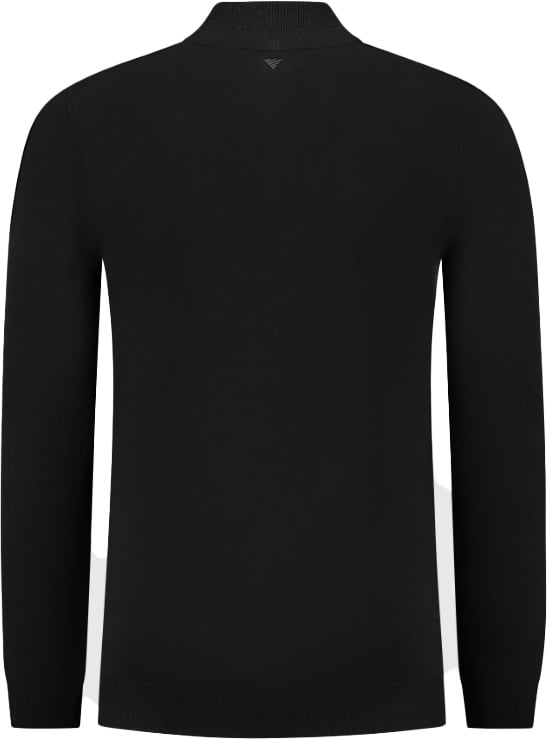 Pure Path Pure Path Essential Knitwear Half Zip Sweater Black Zwart