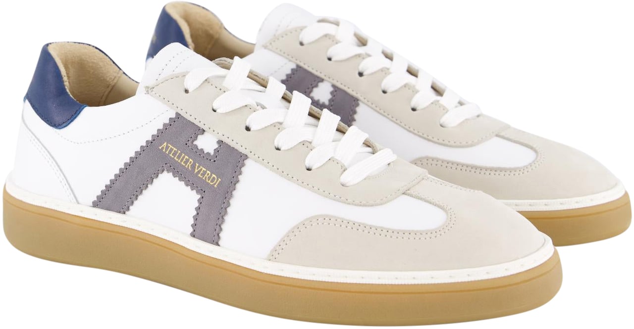 Atelier Verdi Heren Vico Sneaker Wit/Grijs Wit