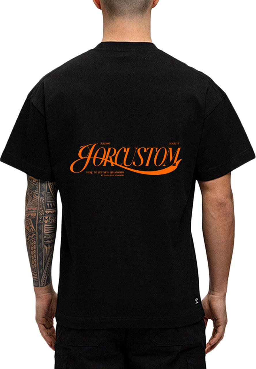 JORCUSTOM Script Kd Loose Fit T-Shirt Black Zwart