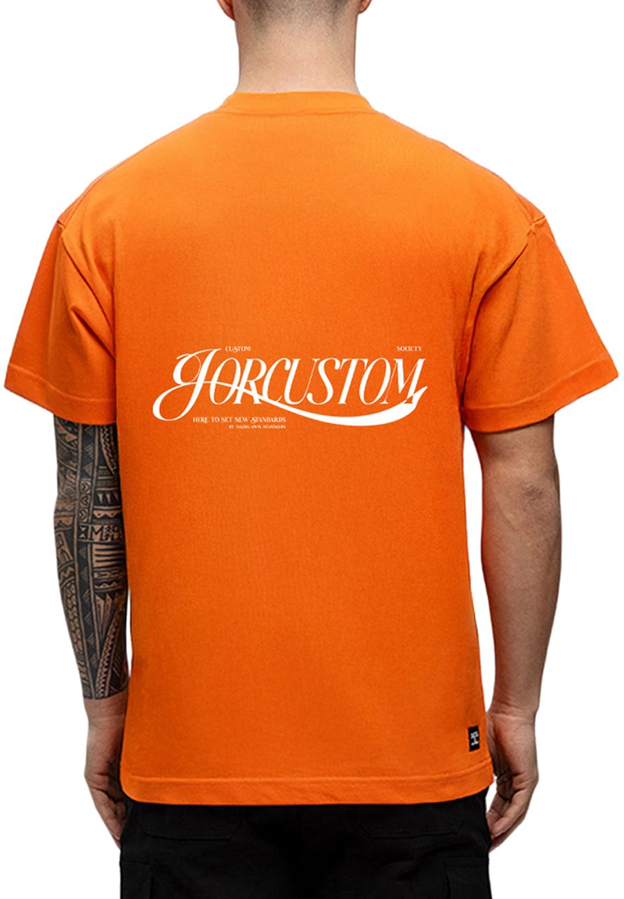 JORCUSTOM Script Kd Loose Fit T-Shirt Orange Oranje