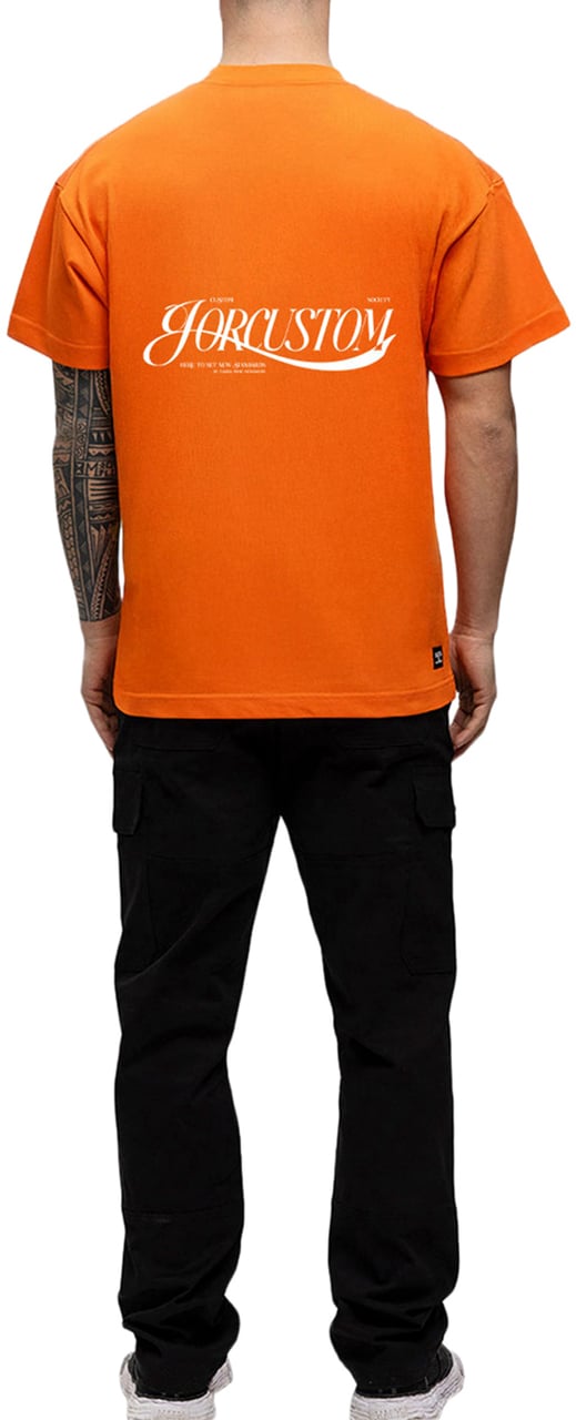 JORCUSTOM Script Kd Loose Fit T-Shirt Orange Oranje