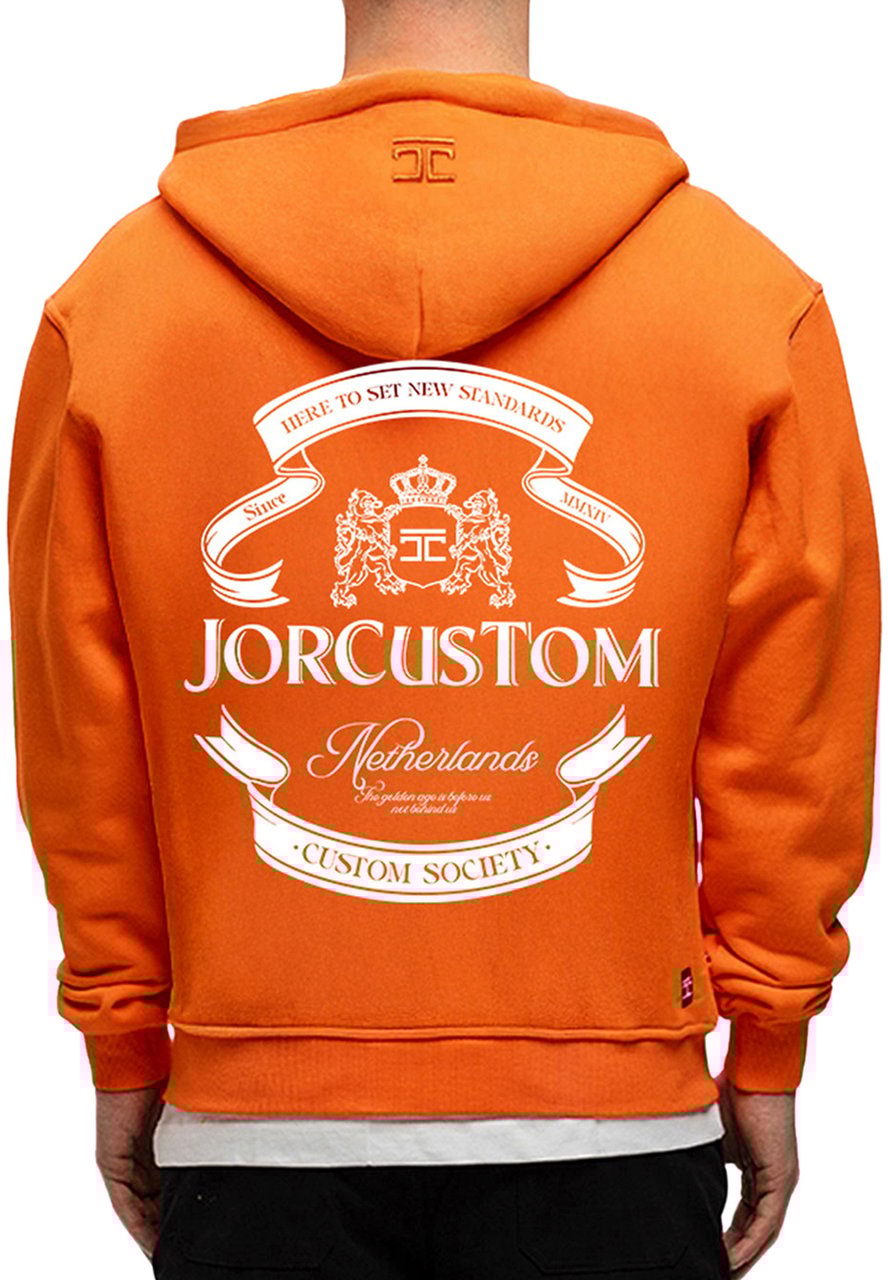 JORCUSTOM Ribbon Kd Zipped Hoodie Orange Oranje