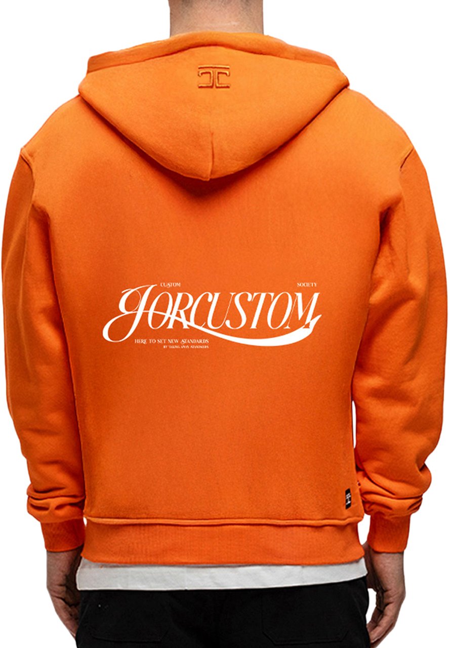 JORCUSTOM Script Kd Zipped Hoodie Orange Oranje