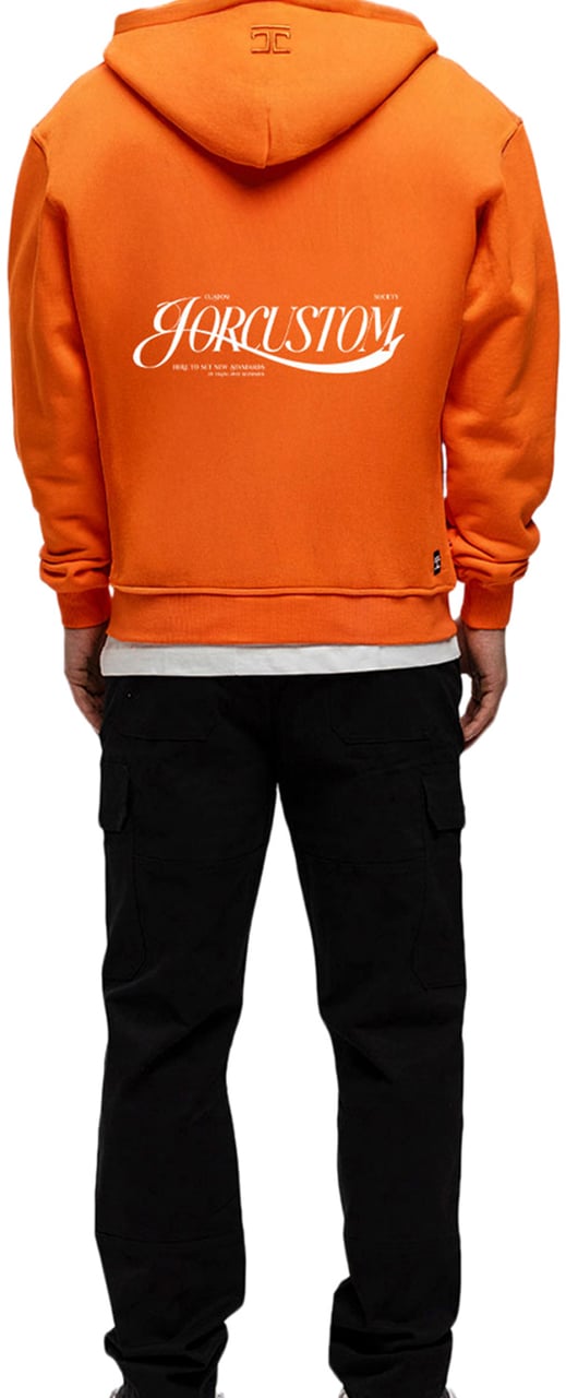 JORCUSTOM Script Kd Zipped Hoodie Orange Oranje
