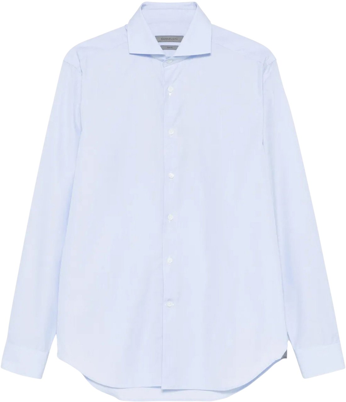 Corneliani hemd wit blauw mini streep Blauw