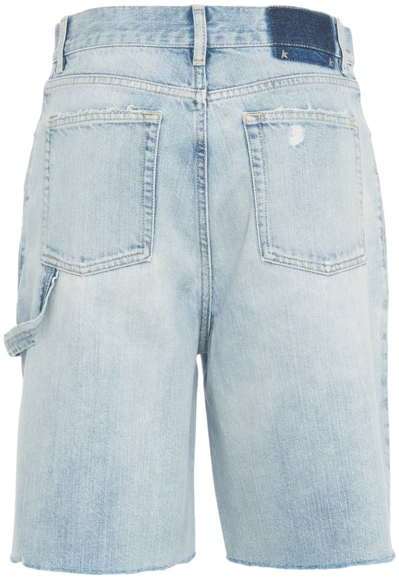 Golden Goose Used look denim bermudas Blauw
