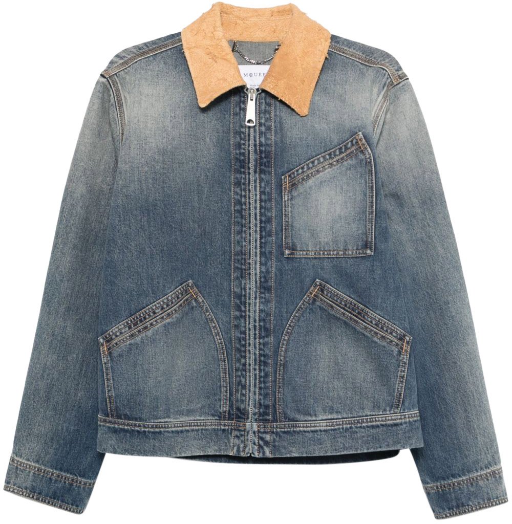 Alexander McQueen Coats Blue Blauw