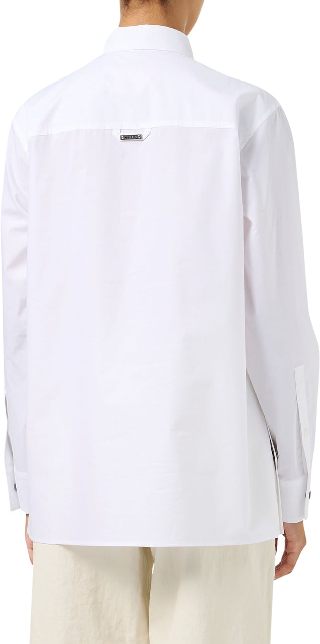 Iceberg White Regular Fit Shirt in Cotton Parachute Canvas Wit