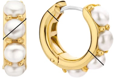 Ti Sento Ti Sento Oorbellen 7962YP Zilver met Goude Plating en Parels 16mm Divers