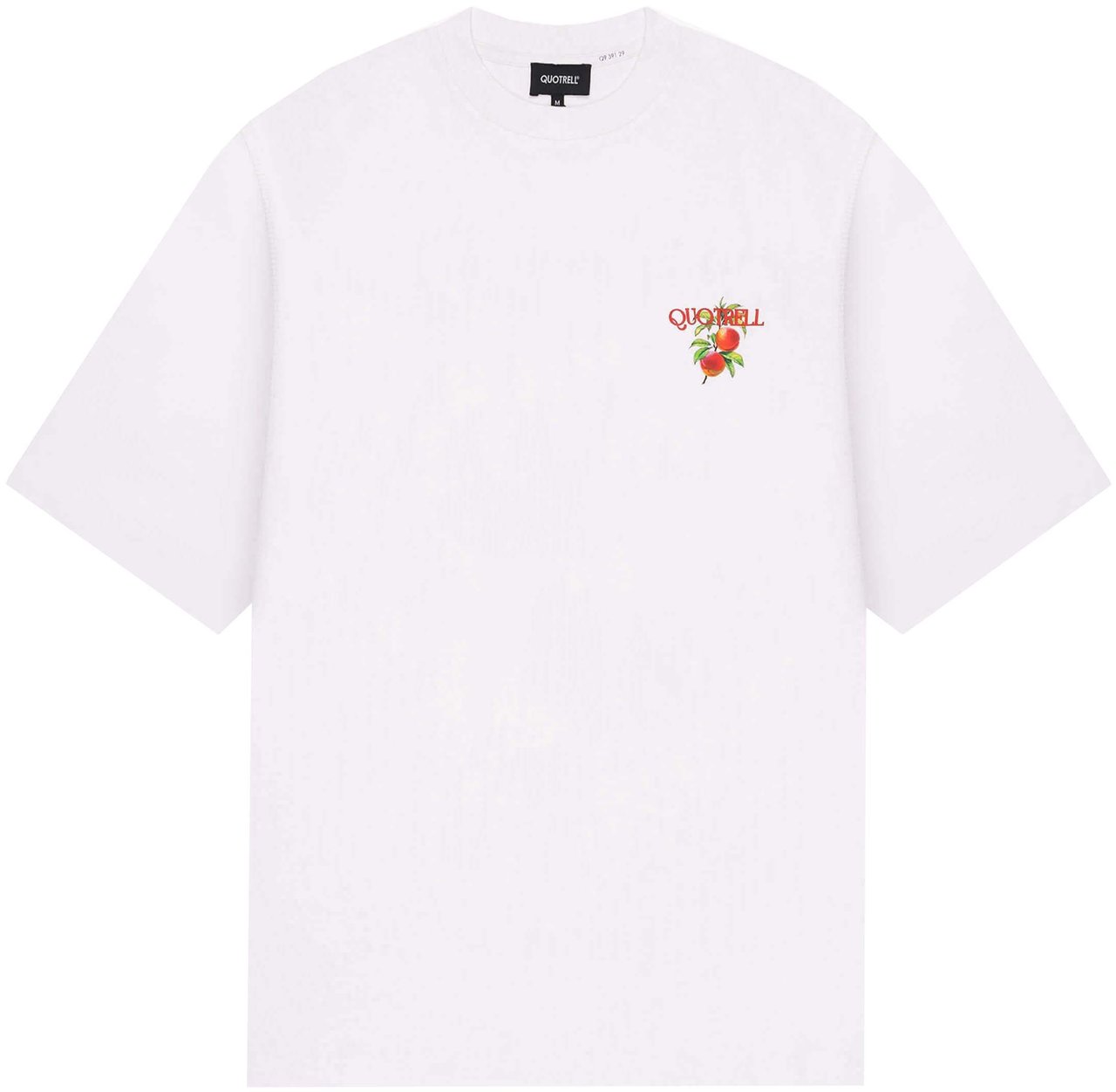 Quotrell Peaches Tee | White/black Wit