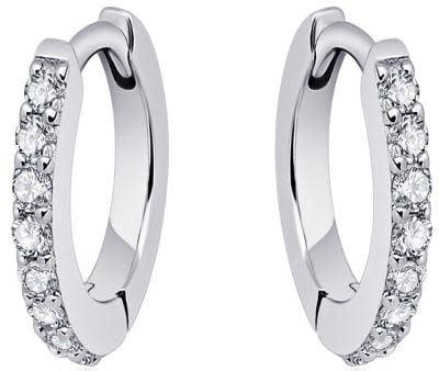 Gisser Jewels Gisser Jewels Oorringen KCF2/13.5 925 Zilver met Zirkonia 2mm breed 13.5mm doorsnede Divers