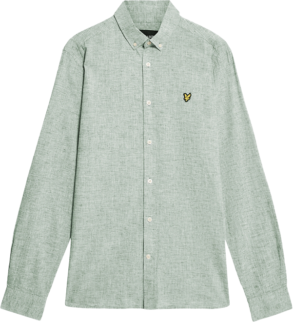 Lyle & Scott Lyle &amp; Scott Linen Blend Oxford Shirt Groen