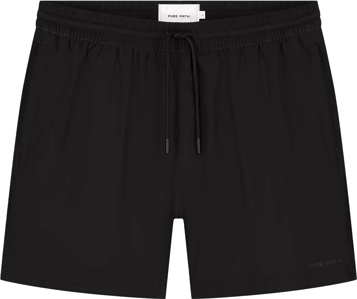 Pure Path Tonal Logo Swim Shorts Zwart