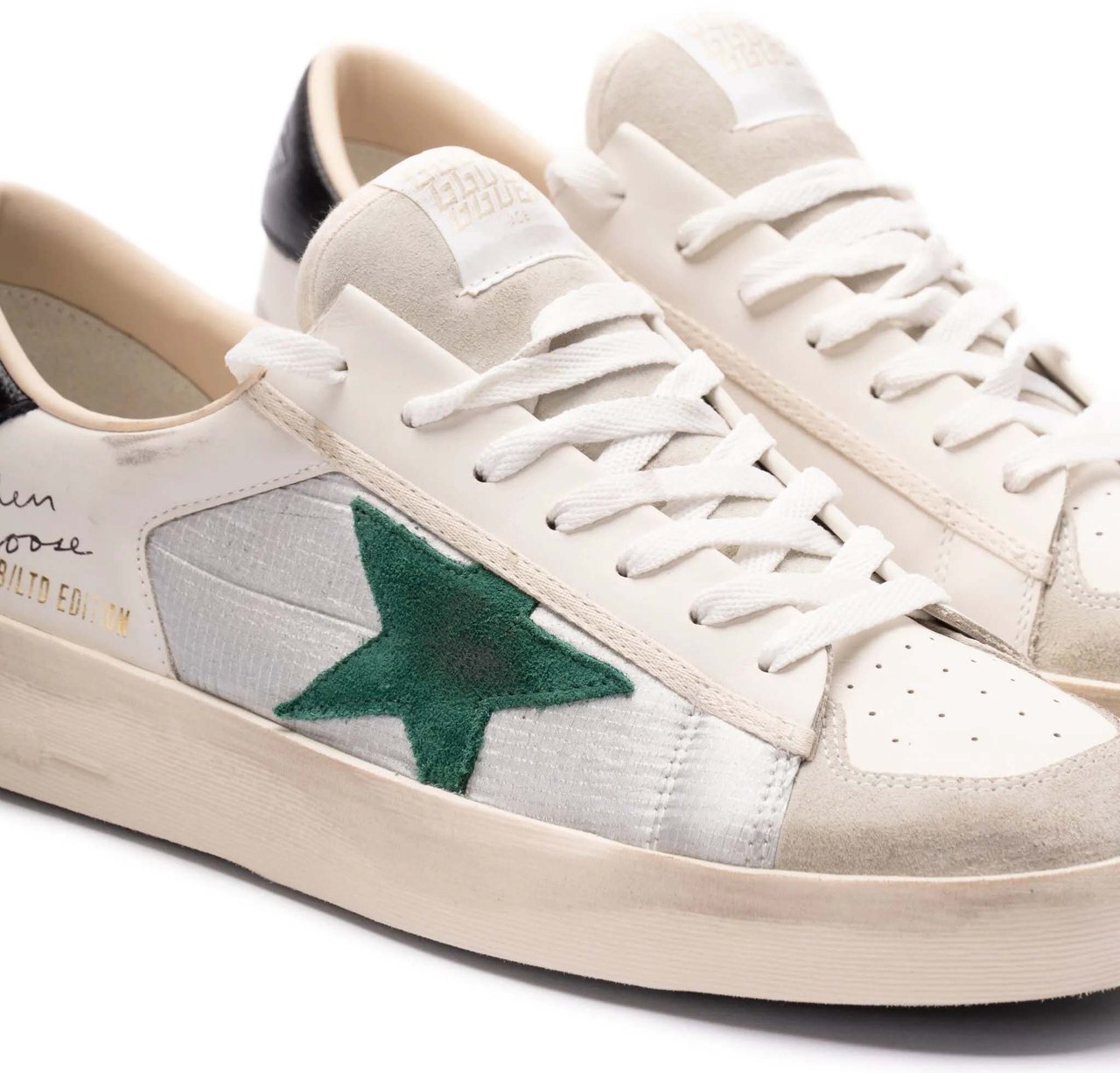 Golden Goose Sneakers Whitesilverblackgreen Wit