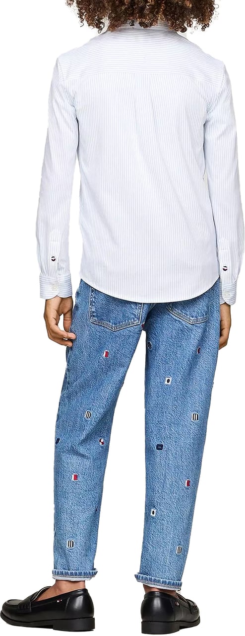 Tommy Hilfiger Allover Regular Shirt Ls Blauw
