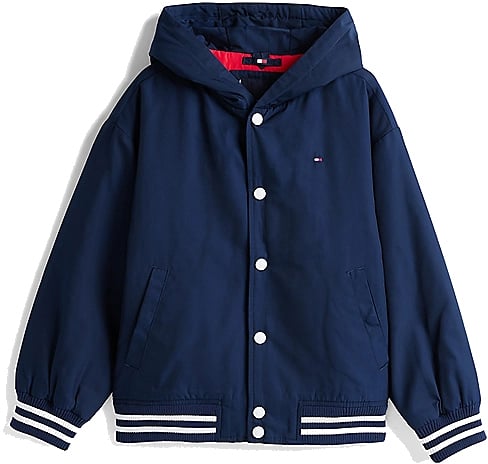 Tommy Hilfiger Hooded Graphic Bomber Blauw