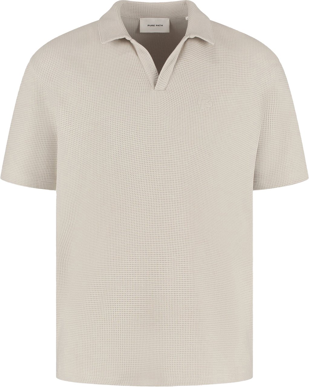 Pure Path Initials Waffle Polo Beige