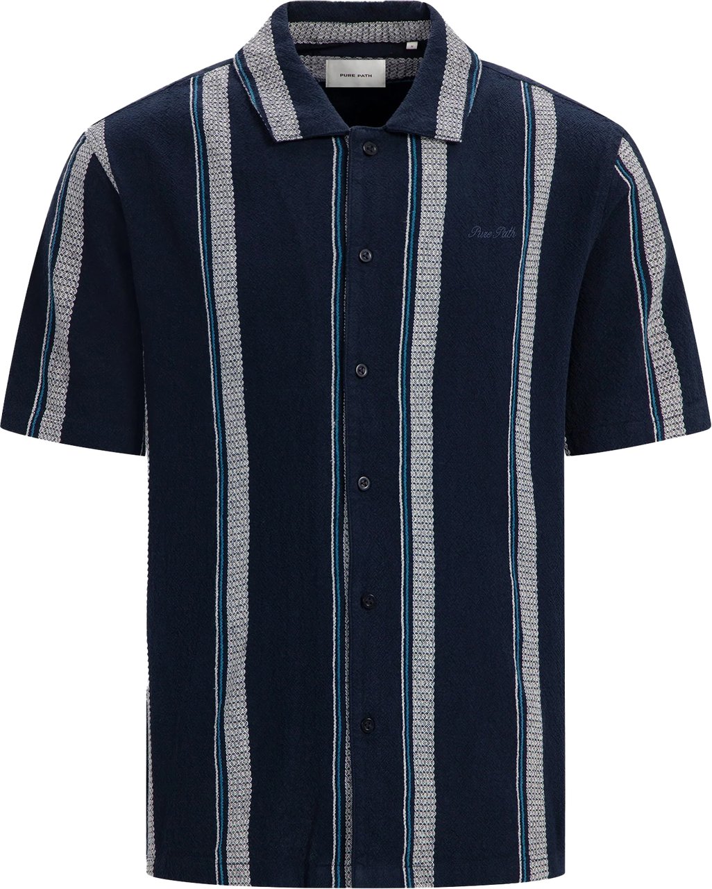 Pure Path Cuban Collar Shirt Blauw